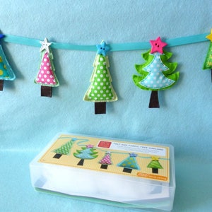 Guirnalda de árbol de fieltro y tela - Kit grande - Kit de costura de fieltro