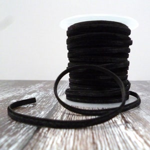 5mm Velvet Ribbon Spool : Black 20 yards
