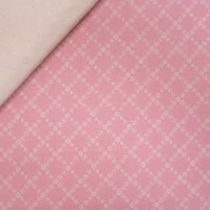 A Winter Tale fabric felt  : Snowflakes Pink on natural