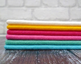 SUMMER 6 piece felt pack - Premium Wool Blend Felt