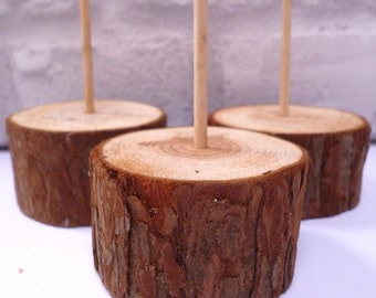 Mini base et bâton d'arbre en bois