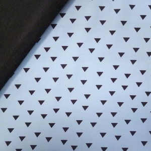 Little Super Hero fabric felt  : Blue Triangles on Black