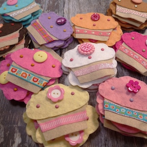 Handgemachte Filz Cupcake Verzierungen (Patch Topper Applikation)