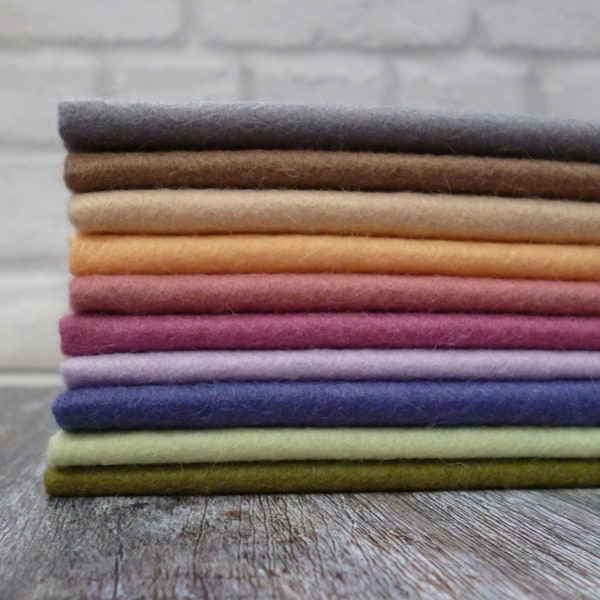 VINTAGE 10 piece felt pack - Premium Wool Blend Felt