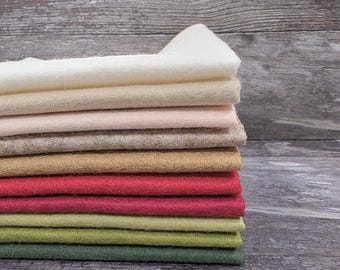 FESTIVE 10 piece felt pack - 30% Wool Blend Felt, 300gsm