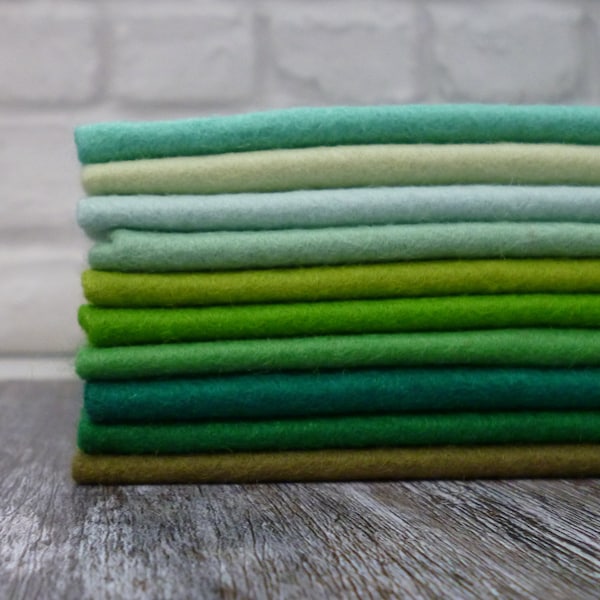 GREENS 10 piece felt pack - Premium Wool Blend Felt