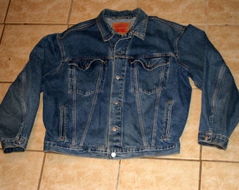 Levi's Red Tab 75525 Blue Denim Jean Jacket Loose Fit L Vintage 1990s