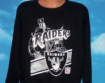 Los Angeles Raiders Black Pullover Sweatshirt XL Vintage 1990