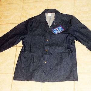 JB Goodhue DEADSTOCK Union Made Blue Denim Jean Work Jacket Size 44 / Large Vintage 1970s image 1