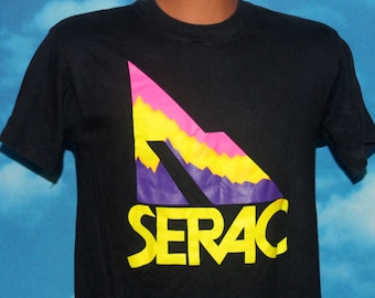 Serac Ski Mountain Logo Black Tshirt Vintage 1980s