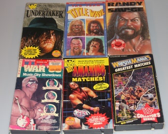 Lot of 6 Wrestling WWF / WCW Coliseum VHS Video Tapes Vintage 1980s
