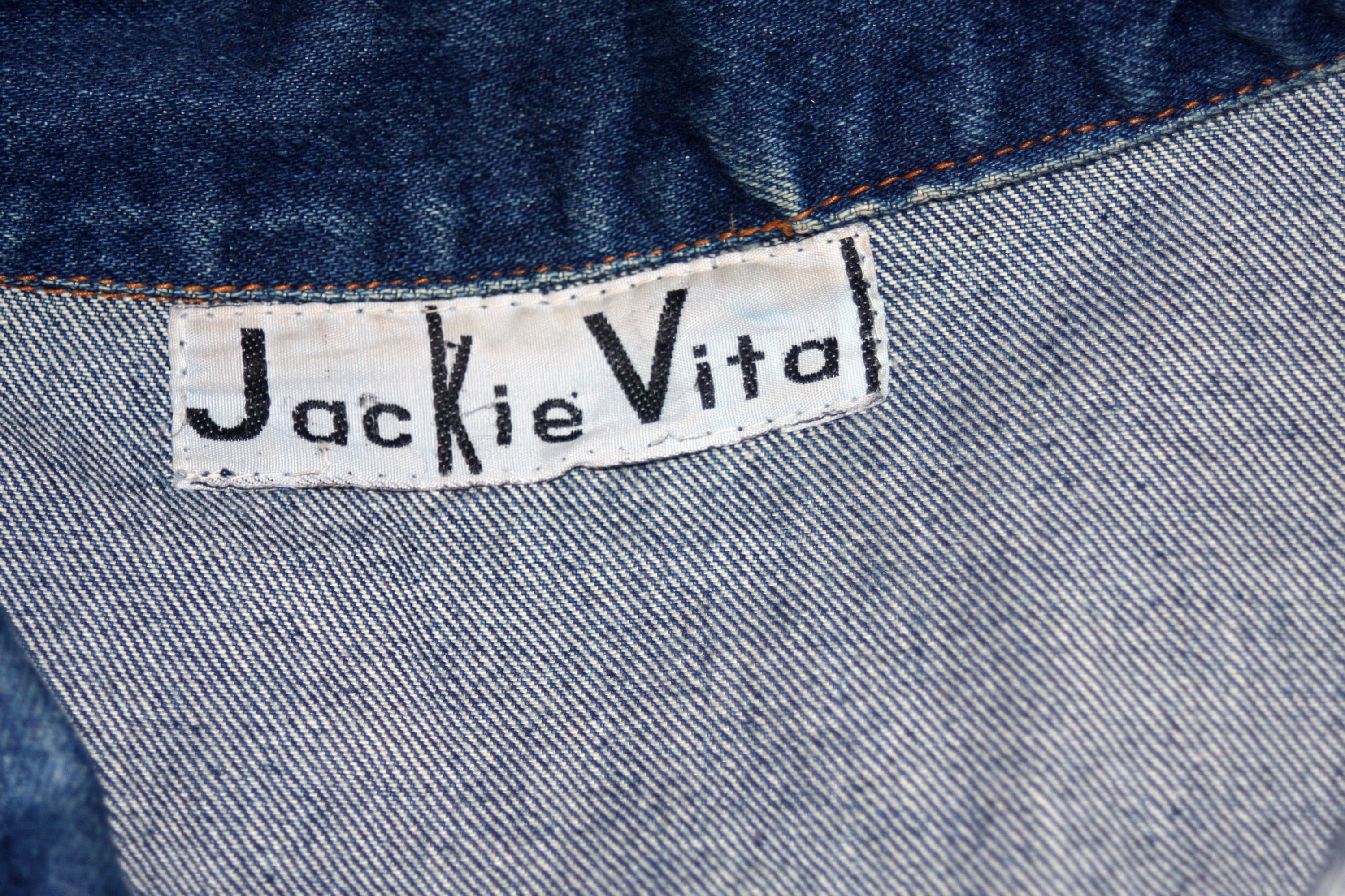 Jackie Vital Old School Hip Hop Blue Denim Jean Jacket Large 