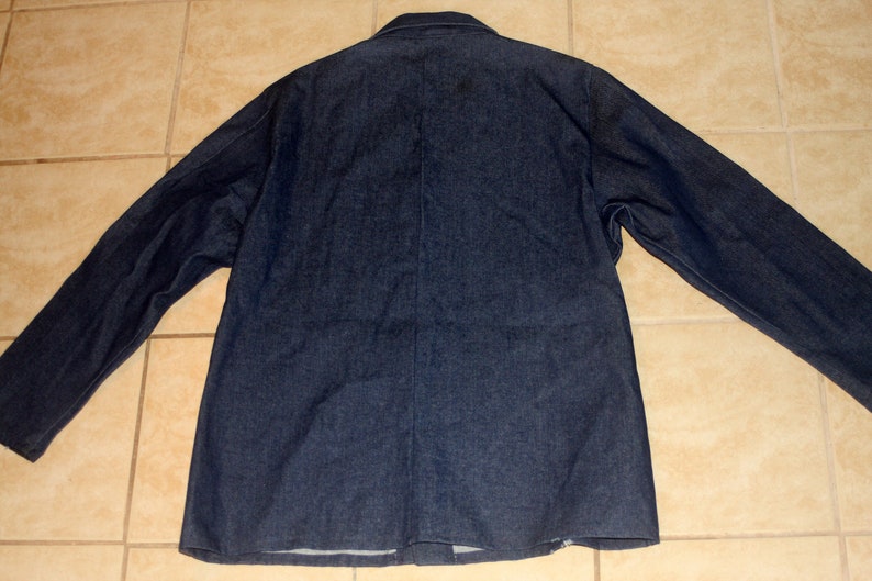 JB Goodhue DEADSTOCK Union Made Blue Denim Jean Work Jacket Size 44 / Large Vintage 1970s image 6
