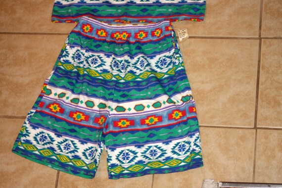 Aztec Style Bright All Over Print DEADSTOCK New S… - image 3