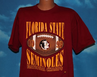 Florida State Seminoles Football Burgundy Tshirt Vintage 1993