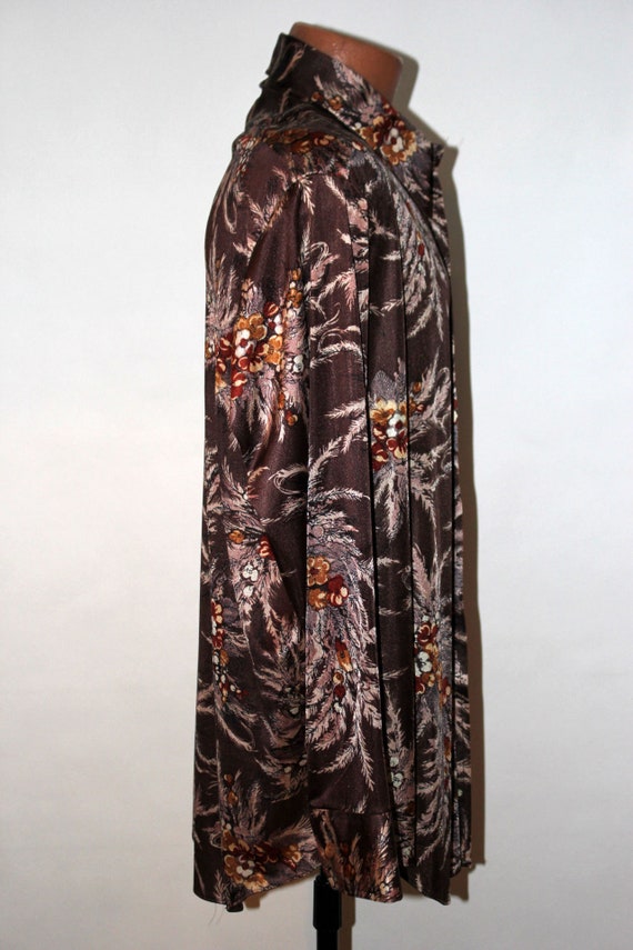 Sutton Place Floral Brown Stretchy Disco Polyeste… - image 5