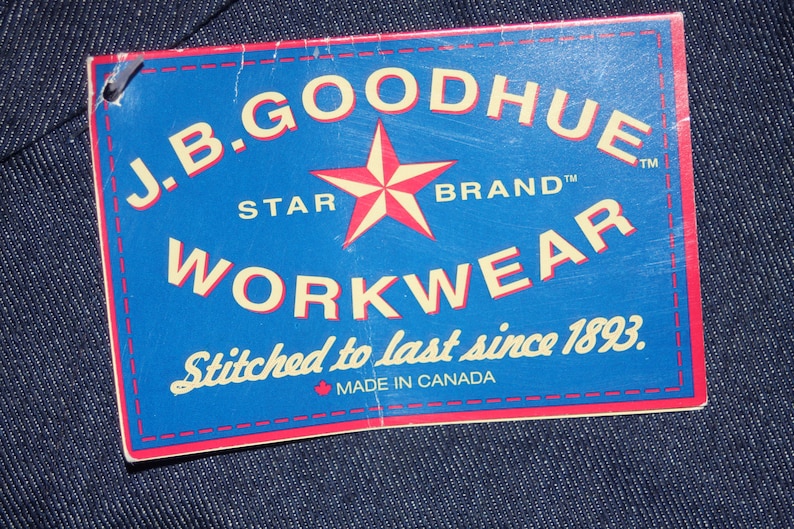 JB Goodhue DEADSTOCK Union Made Blue Denim Jean Work Jacket Size 44 / Large Vintage 1970s image 7