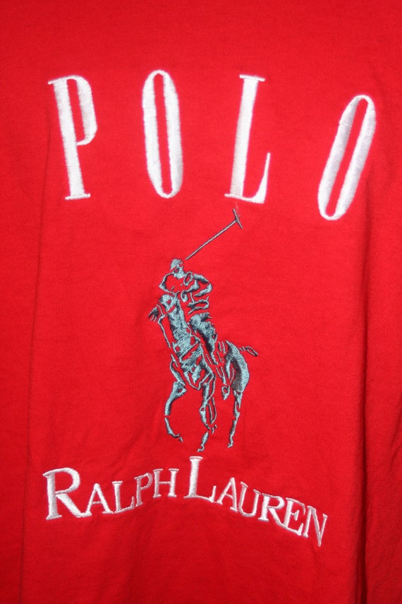 Polo Ralph Lauren Embroidered Bootleg XL Red Tshi… - image 4