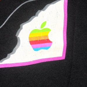 Apple Computers Learning Curve Black XL T-shirt Vintage 1990's image 4