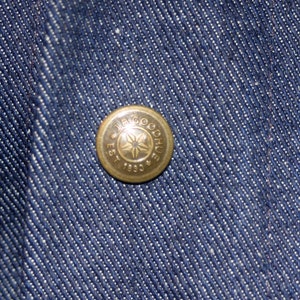 JB Goodhue DEADSTOCK Union Made Blue Denim Jean Work Jacket Size 44 / Large Vintage 1970s image 4