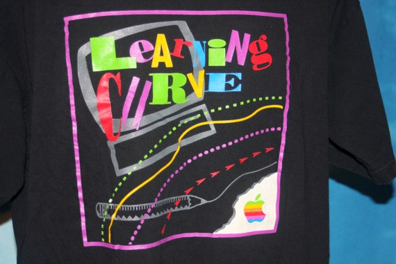 Apple Computers Learning Curve Black XL T-shirt V… - image 3