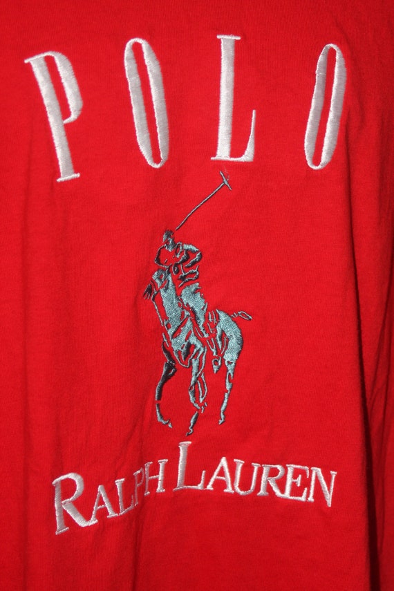 Polo Ralph Lauren Embroidered Bootleg XL Red Tshi… - image 3