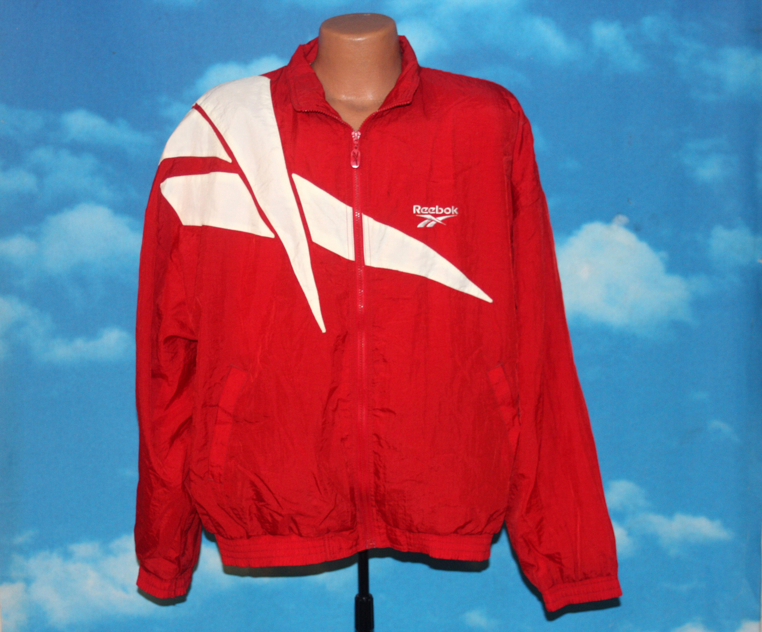 Reebok Windbreaker Jacket Large Vintage 1990s | Etsy