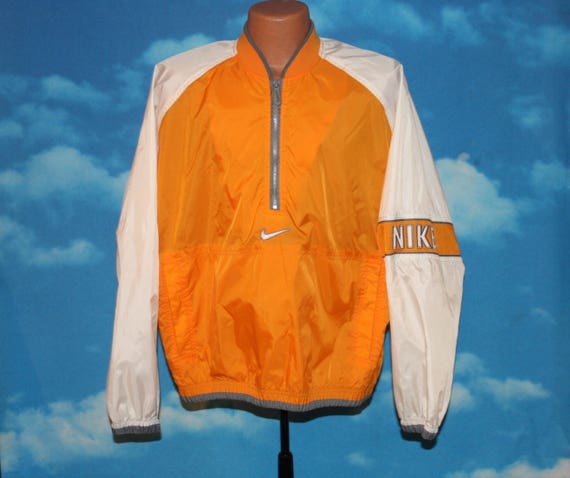 Nike Orange White Pullover Windbreaker 