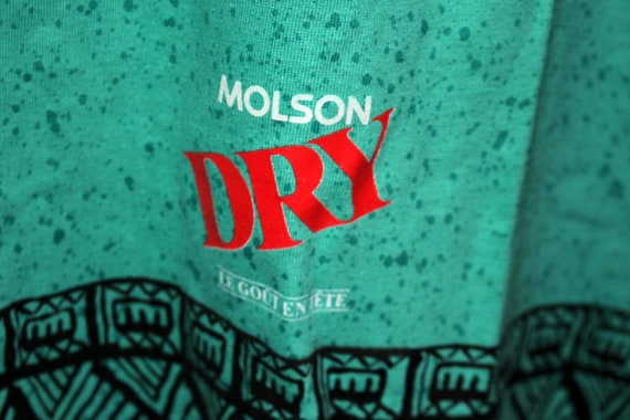Molson Dry All Over Teal Speckled Southwestern De… - image 1