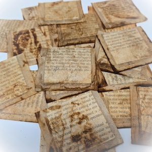 20 pochettes carrées en papier pour sachets de thé - Repassage avec insert en papier - Matériau artistique écologique sépia pour travaux manuels, scrapbooking et journaux