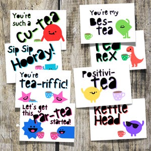 Printable Postcards 8 Fun Quirky Tea Designs Instant Download - Etsy