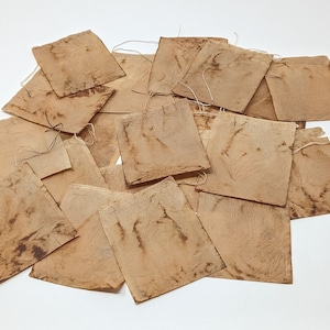 20 pcs grand cordon de serrage papiers pour sachets de thé artisanaux sépia - Matériel d'art respectueux de l'environnement pour le bricolage, le scrapbooking et les journaux