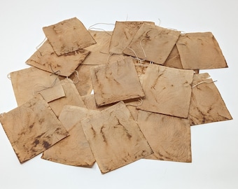 20 Large Ironed Drawstring Teabag Papers: Eco-Friendly Craft Material