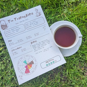 Tee-Tasting-Notizen Druckbare PDF - Verfolgen Sie Ihre Tee-Aromen und -Erfahrungen mit einem herunterladbaren Tee-Journal