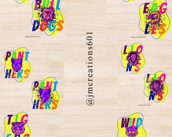 Retro Mascot PNG Bundle: School Spirit Designs (Digital Download