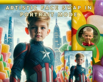 Custom Superhero Child Portraits - Photorealistic Digital Art Inspired by Movies - Unique & Creative Family Gift Idea, special birthday