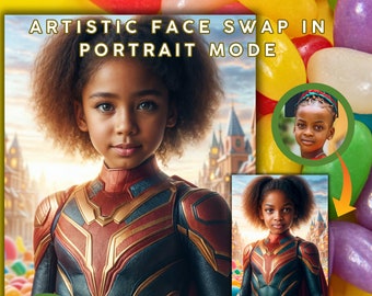 Retratos infantiles de superhéroes personalizados - Arte digital fotorrealista inspirado en películas - Idea de regalo familiar única y creativa, cumpleaños especial