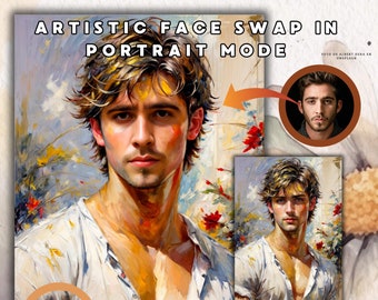 Unique Digital Portraits, Customize with Your Photo, Personalized Portrait Art,  Painting of Light Style, Photorealistic Digital Oil for men