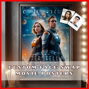 Personalized Movie Poster by Interstellar. Personalized Face Swap Movie Portrait Set in Interstellar Universe. Couple Interstellar Poster.