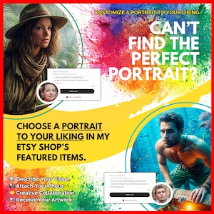 Custom AI Portrait: Personalized Digital Art, Unique AI-Created Image - Photo Gift, AI Artwork, Surprise Present