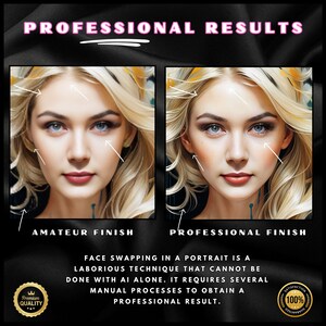 Professional Results of a Personalized Artistic Portrait with Unique Face Swap Design, Elegant Custom Portrait with Artistic Face Swap Design, Beautiful Face Swap