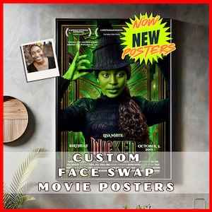 Personalisiertes Filmposter 'Wicked', Face TWICKELD Film, Portrait, Hochzeitstag Geschenk (Digitaler Download)