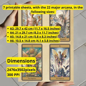 Tarot de Hadas, Arcanos Mayores, Descarga Digital, Tarjetas Regalo, para Principiantes, Hadas de las Flores, tarot imprimible, Arte Digital, regalo para ocasiones especiales imagen 7