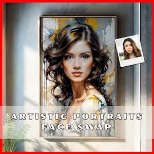 Personalized woman Artistic Portrait, Unique Face Swap Design, Elegant Custom Portrait, Artistic Face Swap Design, Beautiful Face Swap