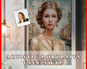 Custom Renaissance Portrait: Elegant Woman, Face Swap Oil Painting