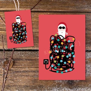 Cartolina Etichetta regalo di Natale Babbo Natale Lucine di Babbo Natale Posta di Natale Decorazione natalizia