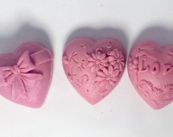 Mini Heart Soap Bar Set van 3, Love Guest Handzeep, Bruiloft Zeep Gunsten, Biologische Baby Douche Zeep, Esthetische Zeep, All Natural, Party Favors