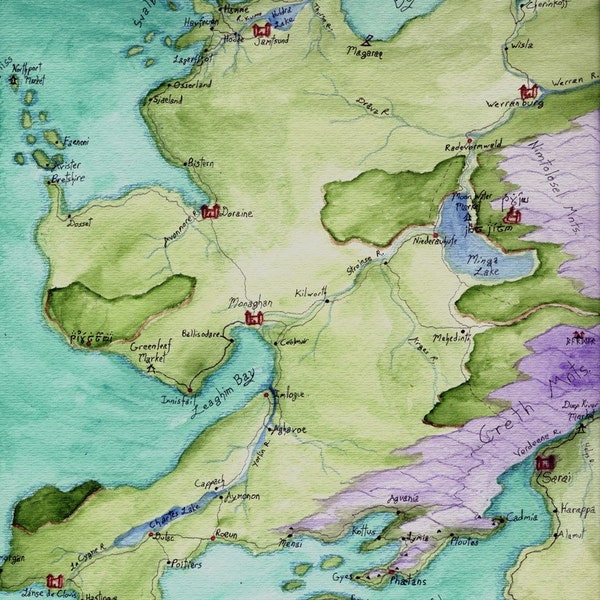Fantasy RPG Map Watercolor Print
