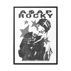 ASAP Rcky Framed Poster, Asap Graphic wall art, Rocky Merch, Rap Poster, vintage, unisex gift, Concert T-Shirt
