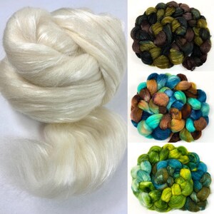 BFL/Silk, 75/25 - you choose the colorway - 4 oz hand dyed wool combed top, roving, spinning fiber, handspinning, felting, weaving